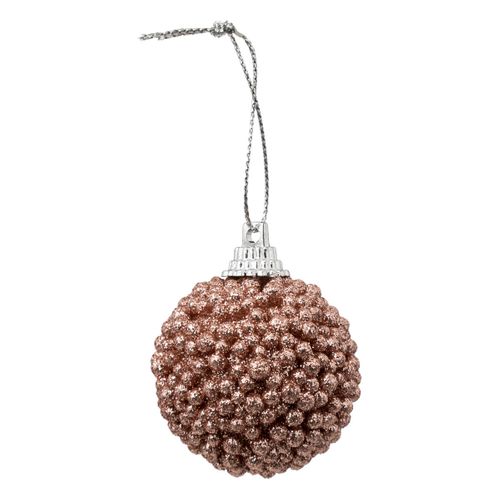 Déco De Sapin Kit 10 Boules De Noël D 4 Cm Bille Rose Pailleté