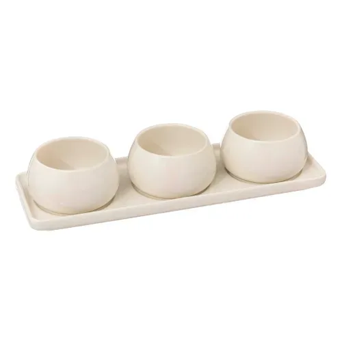 Set apéritif 4 pièces NORA Blanc vue 3/4