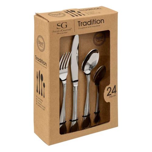 Ménagère 24 Pièces Inox "tradition" 27cm Argent