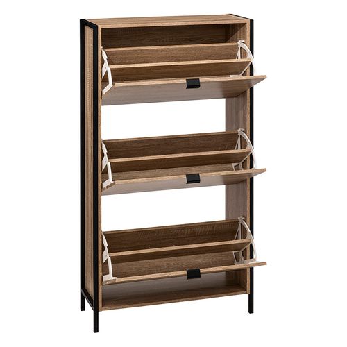 Range Chaussures 3 tiroirs ALIAJ Naturel / Noir