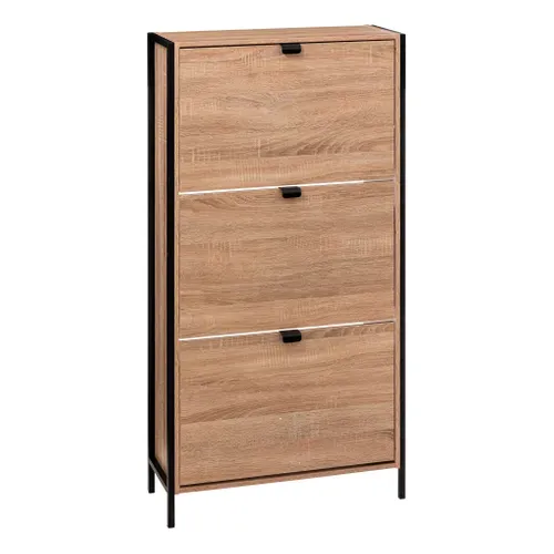 Range Chaussures 3 tiroirs ALIAJ Naturel / Noir