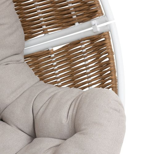 Fauteuil Oeuf Suspendu "orbiana" Taupe En Acier Traité En Epoxy