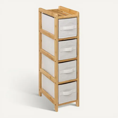Tour 4 tiroirs TIDY Naturel / Beige vue de face
