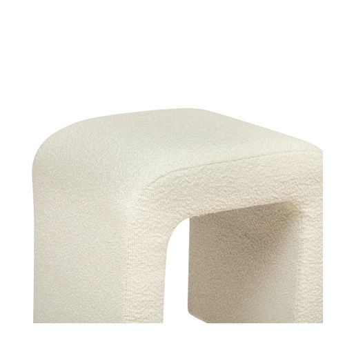 Pouf En Tissu à Bouclettes Blanc 41 X H 43 Cm