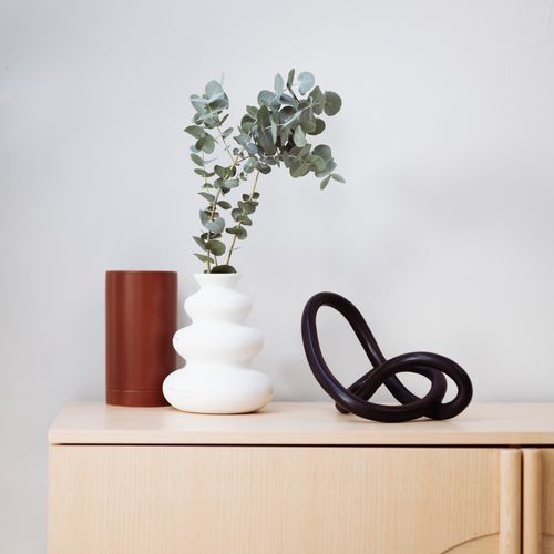 Vase céramique sablée H. 20 cm OLME Blanc