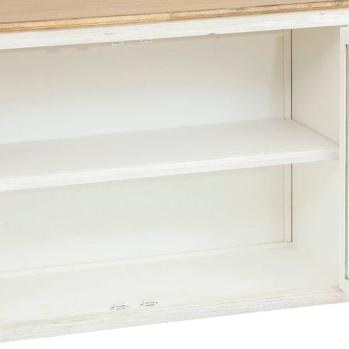 Buffet 3 Portes En Verre "olbia" 180x80cm Blanc