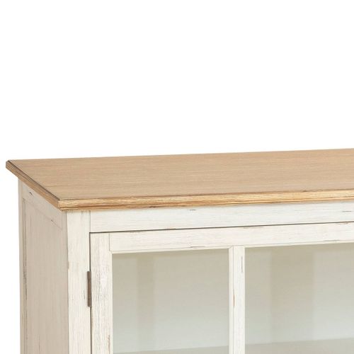 Buffet 3 Portes En Verre "olbia" 180x80cm Blanc