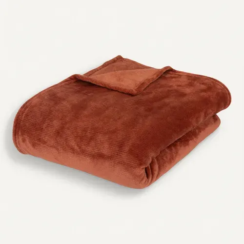 Plaid Flanelle Terracotta 180 X 230 Cm