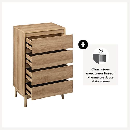 Commode 4 Tiroirs Abana Naturel 5five