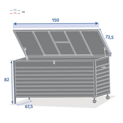 Coffre Extérieur Alu Petit Modèle Menango Graphite