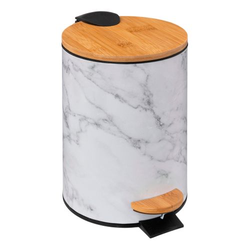Poubelle salle de bain 3L LEA Blanc vue 3/4