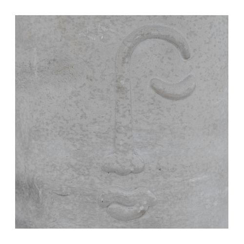 Plante Artificielle Visage Pot Gris Clair H 26 Cm