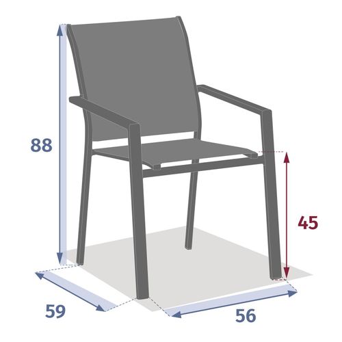 Fauteuil Repas Essentia Anthracite/graphite Hespéride