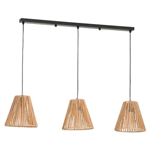 Suspension 3 lumières L. 65 cm GIADA Beige vue 3/4