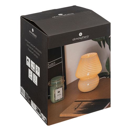 Lampe Champignon Cara 18 Cm Verre Blanc - Blanc