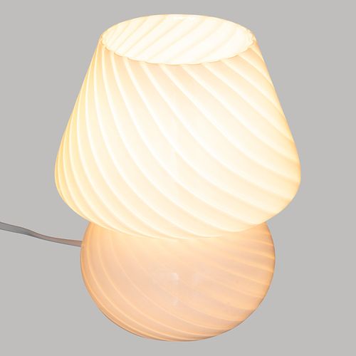 Lampe Champignon Cara 18 Cm Verre Blanc - Blanc