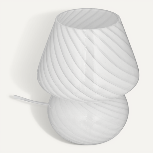 Lampe Champignon Cara 18 Cm Verre Blanc - Blanc