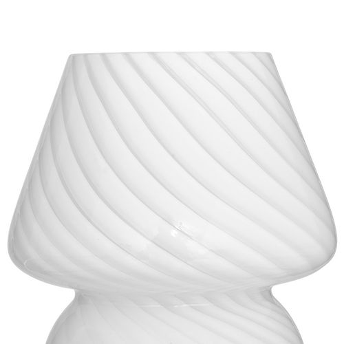 Lampe Champignon Cara 18 Cm Verre Blanc - Blanc
