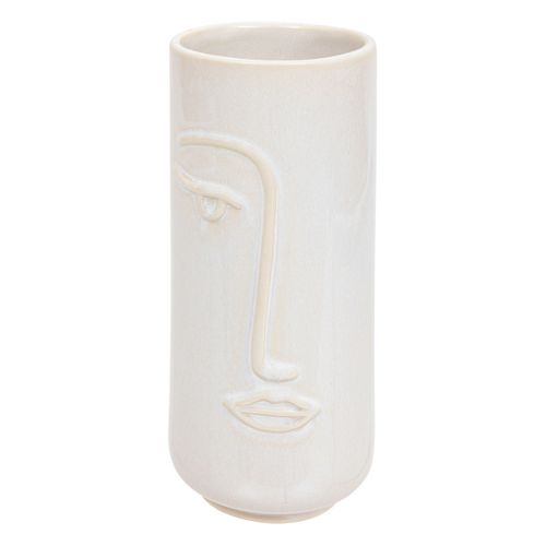 Vase forme visage H. 25 cm SOLEYA Blanc vue 3/4