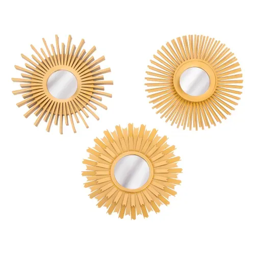 Lot de 3 miroirs D. 25 cm AMED Doré vue 3/4