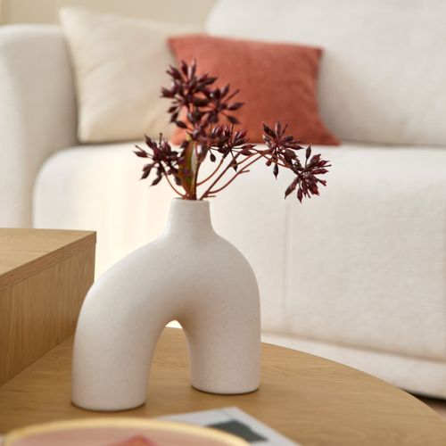 Vase céramique sablée H. 18 cm ASY Blanc vue d'ambiance 1