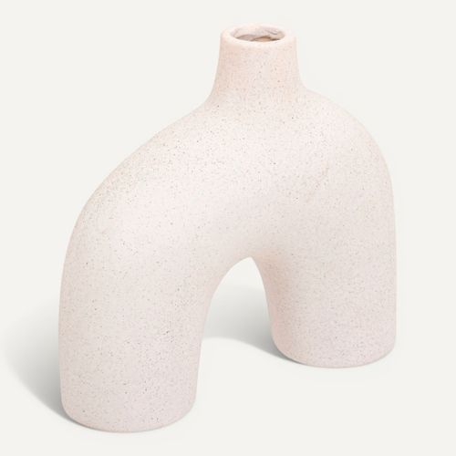 Vase céramique sablée H. 18 cm ASY Blanc vue 3/4
