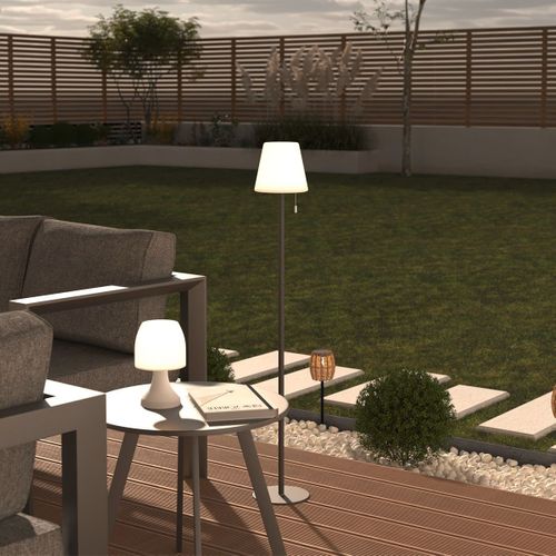 Lampadaire D'extérieur LED Rechargeable USB Base Acier Gris Foncé D 18 X L 105.5 Cm