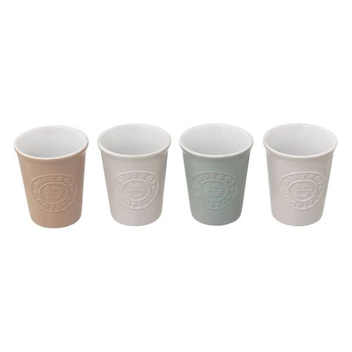 Lot De 4 Tasses à Café "léo" 10cl Multicolore