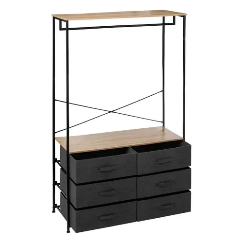 Dressing Penderie 6 Tiroirs Tissa Gris Foncé 5five