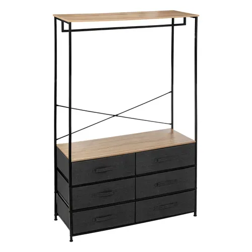 Dressing Penderie 6 Tiroirs Tissa Gris Foncé 5five