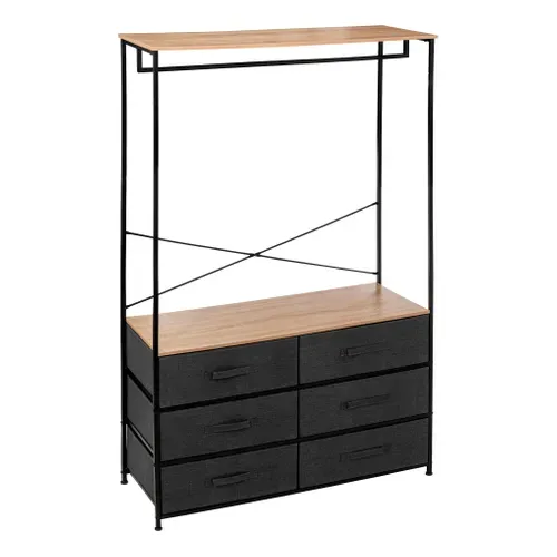 Dressing Penderie 6 Tiroirs Tissa Gris Foncé 5five