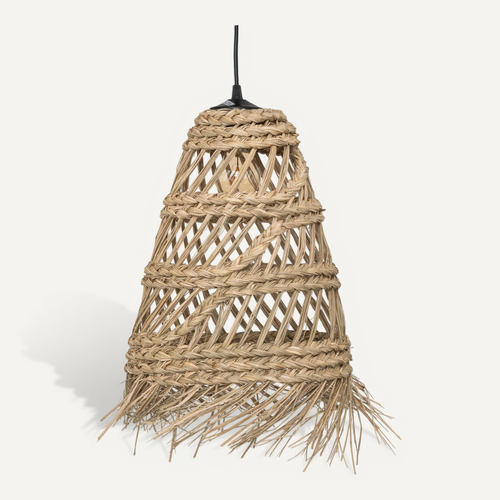 Luminaire Suspension En Roseau Naturel D 28 Cm