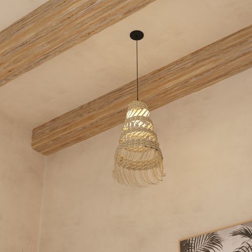 Luminaire Suspension En Roseau Naturel D 28 Cm