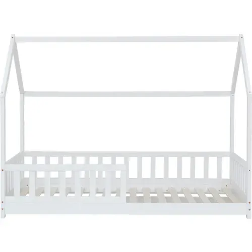 Lit Cabane Enfant Bosco En Pin - Blanc 90x190 Cm