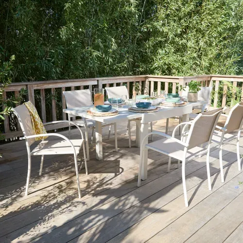 Table extensible 8 personnes PIAZZA Coloris argile