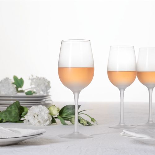 Lot De 6 Verres à Vin "givrés" 38cl Transparent