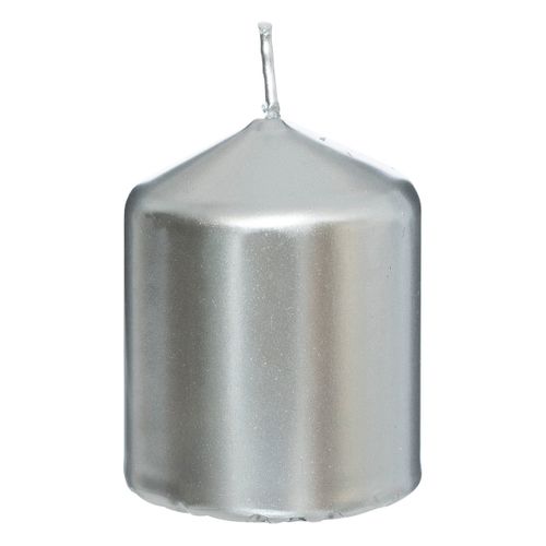 Lot De 4 Bougies Satin Argent 505g