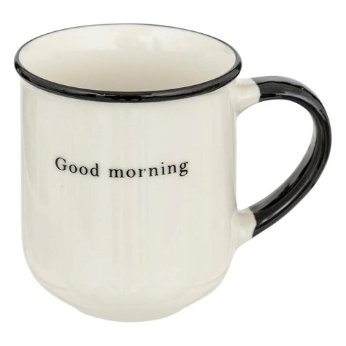 Lot De 4 Mugs Sur Rack "alix" 20cl Blanc et Noir