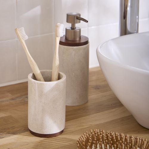 Gobelet salle de bain COME Beige / Naturel vue d'ambiance 1