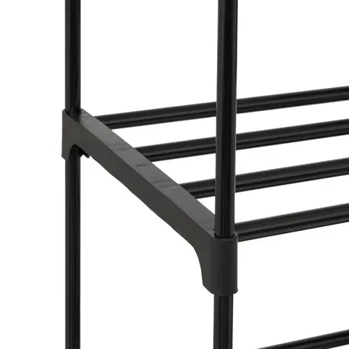 Etagère à Chaussures Métal Et Tissu 32 Paires - Noir