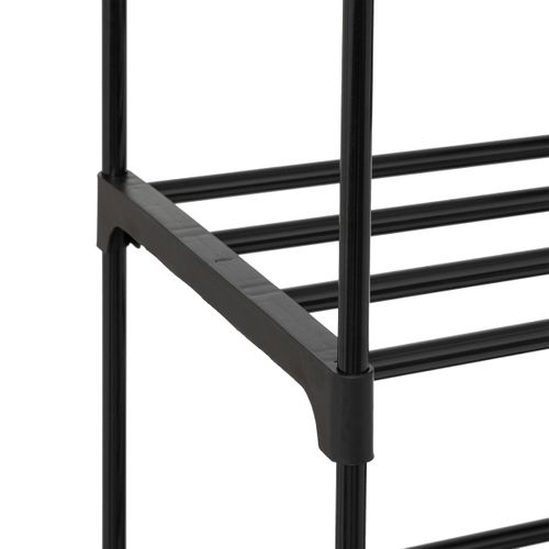 Etagère à Chaussures Métal Et Tissu 32 Paires - Noir