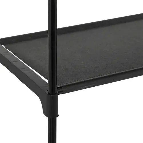 Etagère à Chaussures Métal Et Tissu 32 Paires - Noir