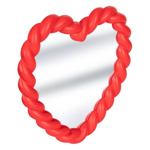Miroir Torsadé Cœur Twist Rouge H40cm