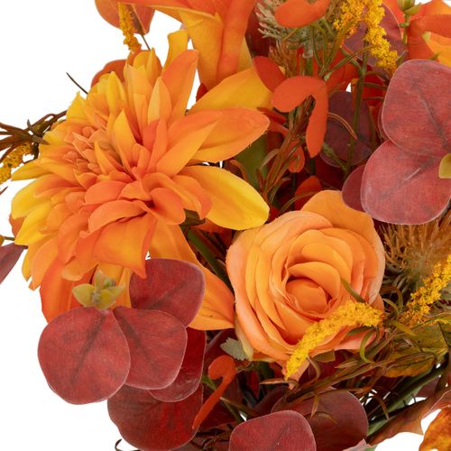 Bouquet D'automne Artificiel Mix De Fleurs Et Feuilles H 55 Cm