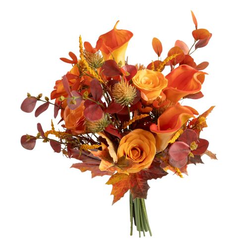 Bouquet D'automne Artificiel Mix De Fleurs Et Feuilles H 55 Cm