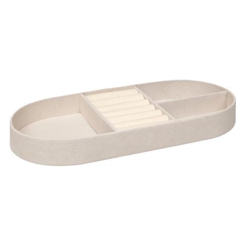 Boîte à Bijoux En Velours "enya" 25cm Beige