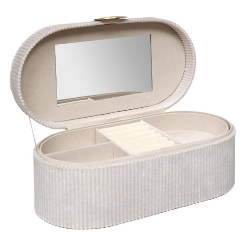 Boîte à Bijoux En Velours "enya" 25cm Beige