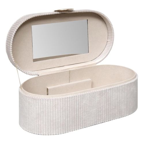 Boîte à Bijoux En Velours "enya" 25cm Beige
