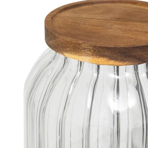 Bocal "harmony" 3l En Verre Et Acacia