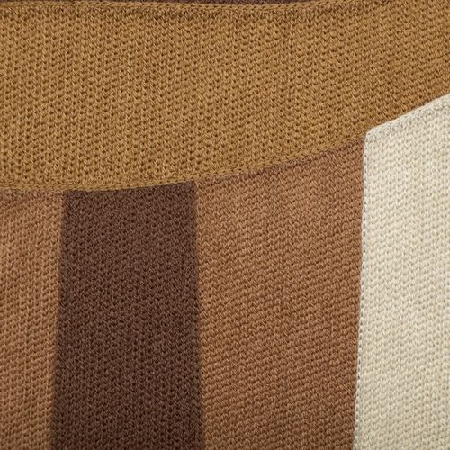 Coussin Déhoussable Brodé Design - 45x45 Cm - Marron Brun